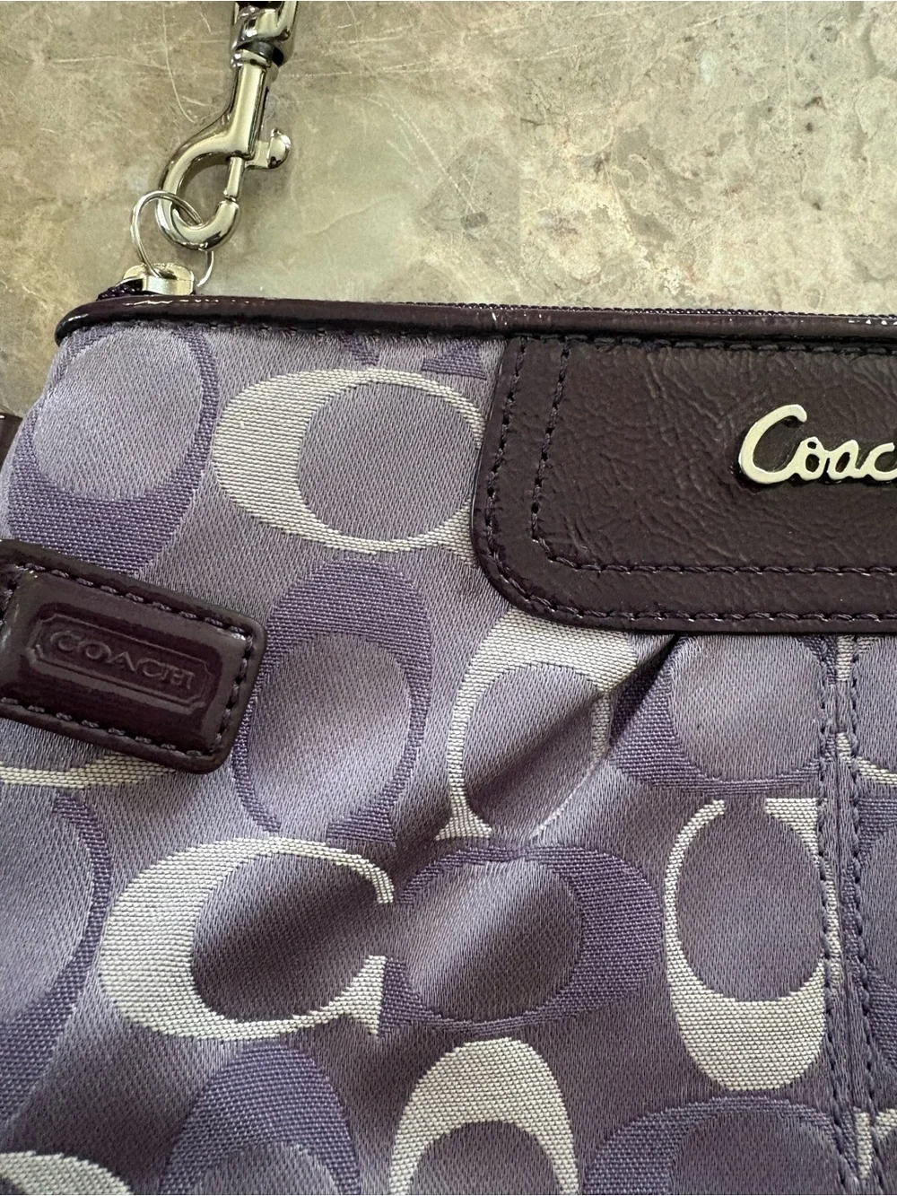 vintage coach purple wristlet y2k